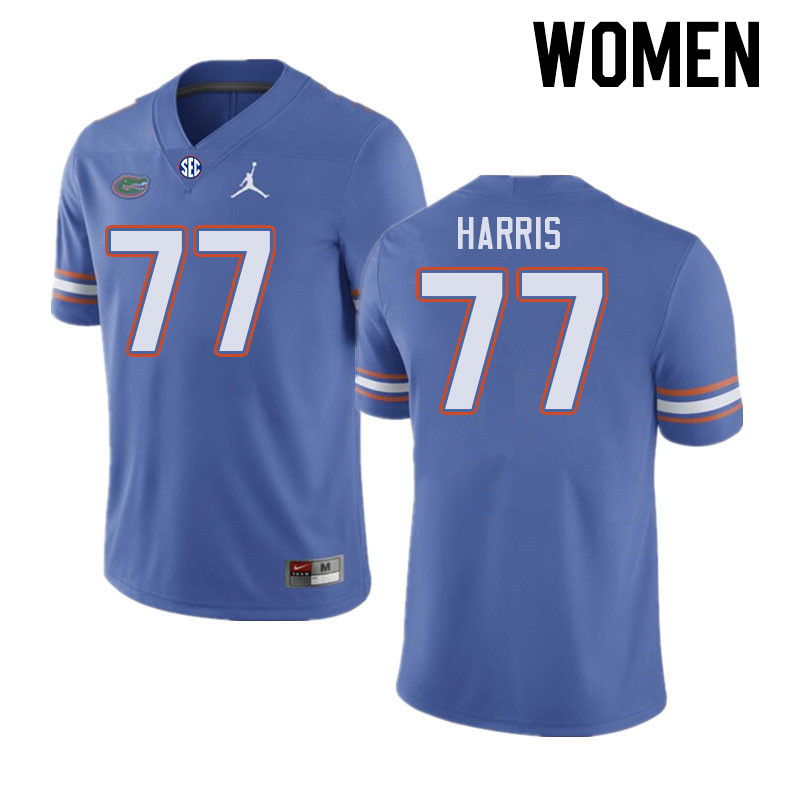 Women #77 Knijeah Harris Florida Gators College Football Jerseys Stitched-Royal